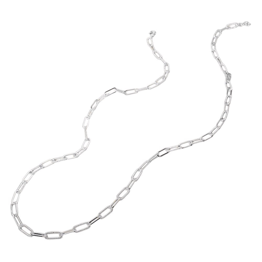 Sterling Silver Paperclip Chain 18” Long